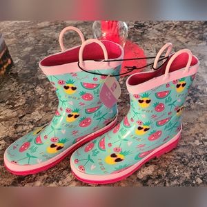 Lily and Dan Rainboots Girls size 2/3 NWT